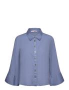 Romy Shirt Tops Blouses Long-sleeved Blue BUSNEL