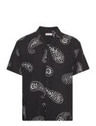 Jack & J S Jjjeff Abstract Print Resort Shirt Ss Svart