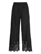 Rosemunde Cotton Trousers W/ Embroidery Svart