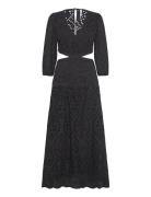 Embroidered Dress With Slits Maxiklänning Festklänning Black Mango
