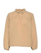 Organic Linen/Cotton Blouse Ls Tops Blouses Long-sleeved Beige Rosemun...