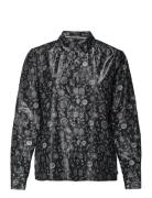 Cotton Lurex Regular Fit Shirt Tops Shirts Long-sleeved Black Scotch &...