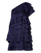 Amie -Shoulder Mini Dress Kort Klänning Blue Malina
