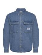 Relaxed Linear Denim Shirt Tops Shirts Casual Blue Calvin Klein Jeans