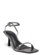 Metallic Straps Sandals Sandal Med Klack Silver Mango