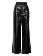Pants Pu Straightleg Bottoms Trousers Leather Leggings-Byxor Black ROT...