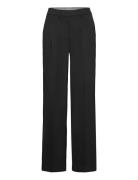 Wool Twill Pleated Straight Pant Bottoms Trousers Suitpants Black Calv...