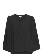 Nusofty Blouse Tops Blouses Long-sleeved Black Nümph