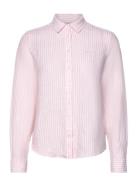 GANT Reg Linen Stripe Shirt Rosa