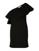 Slfirena Shoulder Short Dress Kort Klänning Black Selected Femme