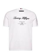 Script Logo Tee Tops T-shirts Short-sleeved White Tommy Hilfiger