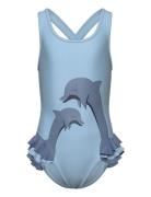 Color Kids Swimsuit W. Application Blå