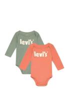 Levi's Levi's® Poster Logo Long Sleeve Bodysuit 2-Pack Multi/patterned