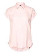 Lauren Ralph Lauren Tissue Linen-Ss Shirt Rosa