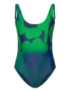 Agnetha Unikko Swimsuit Baddräkt Badkläder Green Marimekko