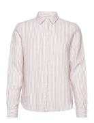 Reg Linen Stripe Shirt Tops Shirts Long-sleeved Pink GANT