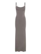 Maxi Slip Dress Maxiklänning Festklänning Grey Gina Tricot