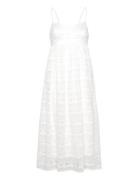 Alexina Lace Dress Knälång Klänning White Bubbleroom