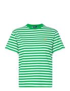 Striped Organic Cotton Crewneck Tee Tops T-shirts & Tops Short-sleeved...