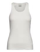 Ihpalmer Rib Box To Tops T-shirts & Tops Sleeveless White ICHI