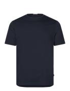 Lindbergh Black Mercerized Cotton Tee S/S Marinblå