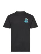 Screaming Wave T-Shirt Tops T-shirts Short-sleeved Black Santa Cruz