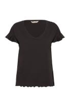 Camellia Top Tops T-shirts & Tops Short-sleeved Black ODD MOLLY