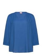 Swoline Bl 1 Tops Blouses Long-sleeved Blue Simple Wish