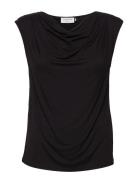 Viscose T-Shirt Tops T-shirts & Tops Sleeveless Black Rosemunde