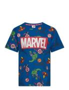 Tshirt Tops T-shirts Short-sleeved Blue Marvel