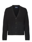 Rib-Knit Wool-Cashmere V-Neck Cardigan Tops Knitwear Cardigans Black P...
