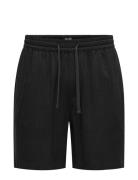 Onstel Visc Lin Shorts 0075 Cs Bottoms Shorts Casual Black ONLY & SONS