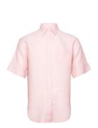 Rel Ss Linen Chambray Shirt Tops Shirts Short-sleeved Pink GANT