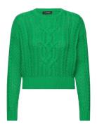 Lauren Ralph Lauren Cable-Knit Cotton Crewneck Sweater Grön