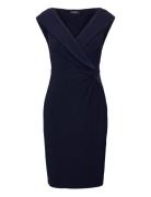 Lauren Ralph Lauren Jersey Off-The-Shoulder Cocktail Dress Marinblå