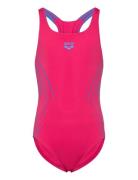 Arena Girl's Arena Reflecting Swimsuit Swim Pro Back Nav Rosa