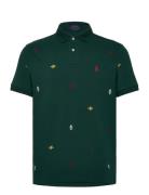 Polo Ralph Lauren Custom Slim Embroidered Mesh Polo Shirt Grön