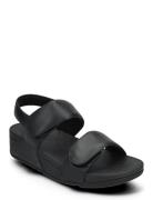 FitFlop Lulu Adjustable Leather Back-Strap Sandals Svart