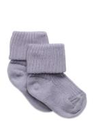 Cotton Rib Baby Socks Sockor Strumpor Purple Mp Denmark