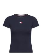 Tommy Jeans Tjw Slim Badge Rib Tee Marinblå