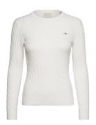 GANT Stretch Cotton Cable C-Neck Vit