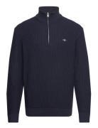 GANT Cotton Texture Halfzip Blå