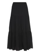 Maxi Cotton Skirt Lång Kjol Black Gina Tricot