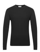 Selected Homme Slhberg Cable Crew Neck Noos Svart