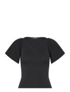 Vero Moda Vmginny Ss V-Neck Pullover Noos Svart