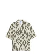 Jack & J S Jorjeff Gallery Aop Resort Shirt Ss Smu Kräm