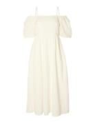 Slfanelli 3/4 On Off Ankle Dress B Knälång Klänning White Selected Fem...