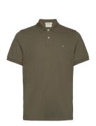 GANT Reg Shield Ss Pique Polo Khaki Green