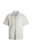 Jack & J S Jjesummer Resort Linen Shirt Ss Sn Grå