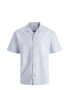 Jack & J S Jjesummer Resort Linen Shirt Ss Sn Blå